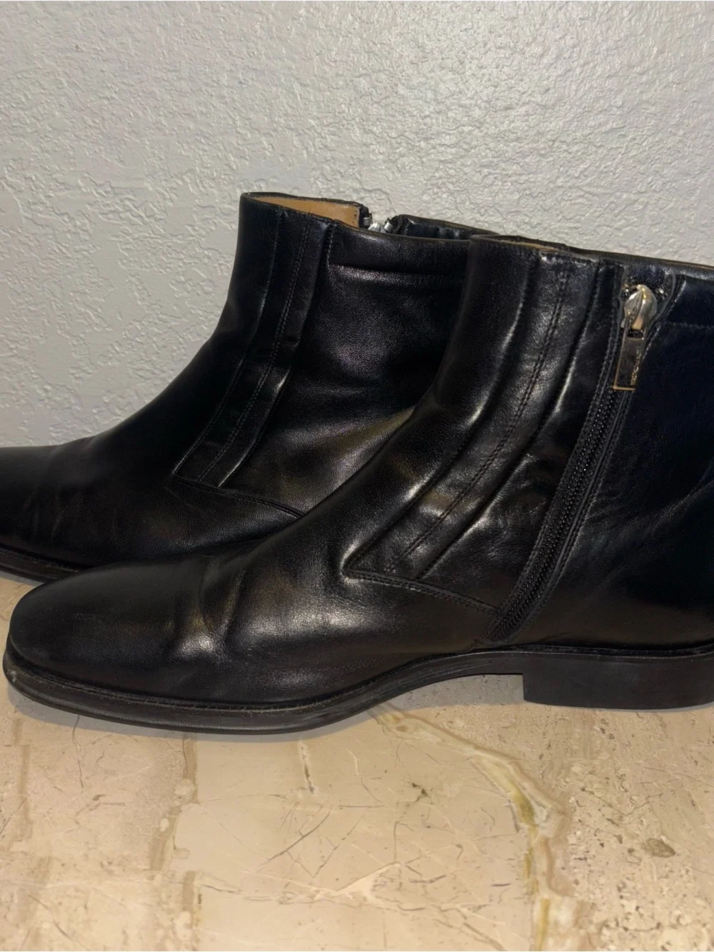 Bruno MAGLI Men’s Raspino Zip Up Boot - Black Leather Size 7.5 M EUC M01575